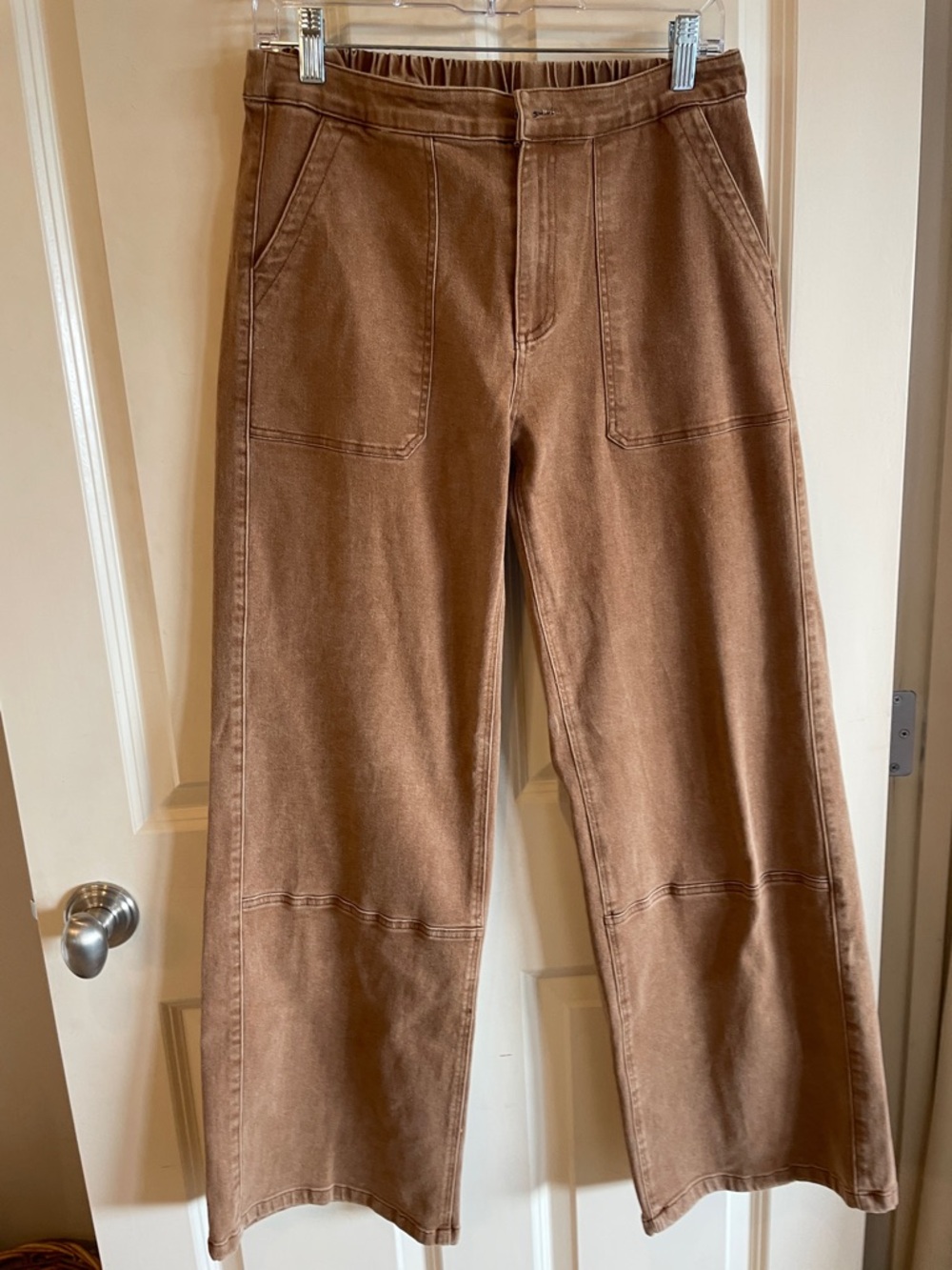 Millibon Rust-Brown High-Rise Wide Leg Pants